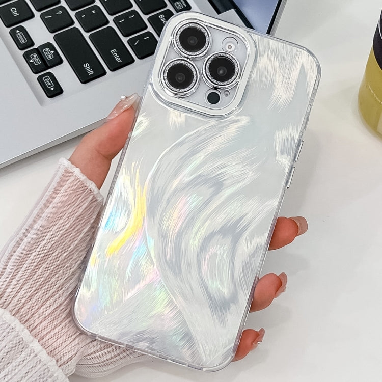 Plating Glitter Texture TPU Phone Case with Lens Film, For iPhone 14 Pro