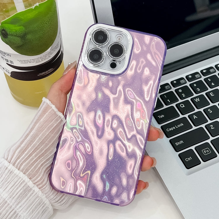 Plating Glitter Texture TPU Phone Case with Lens Film, For iPhone 14 Pro