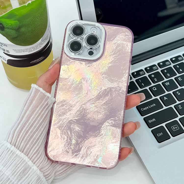 Plating Glitter Texture TPU Phone Case with Lens Film, For iPhone 14 Pro