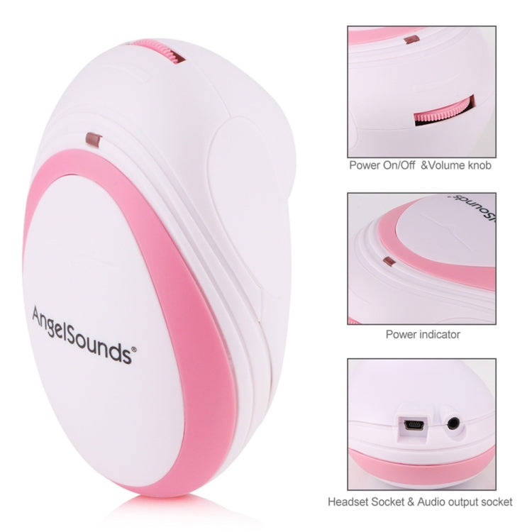 JPD-100S Mini Household Fetal Doppler Prenatal Pocket Baby Ultrasound Detector Angel Sound Heartbeat Pregnant Doppler Monitor, JPD-100S (Pink)