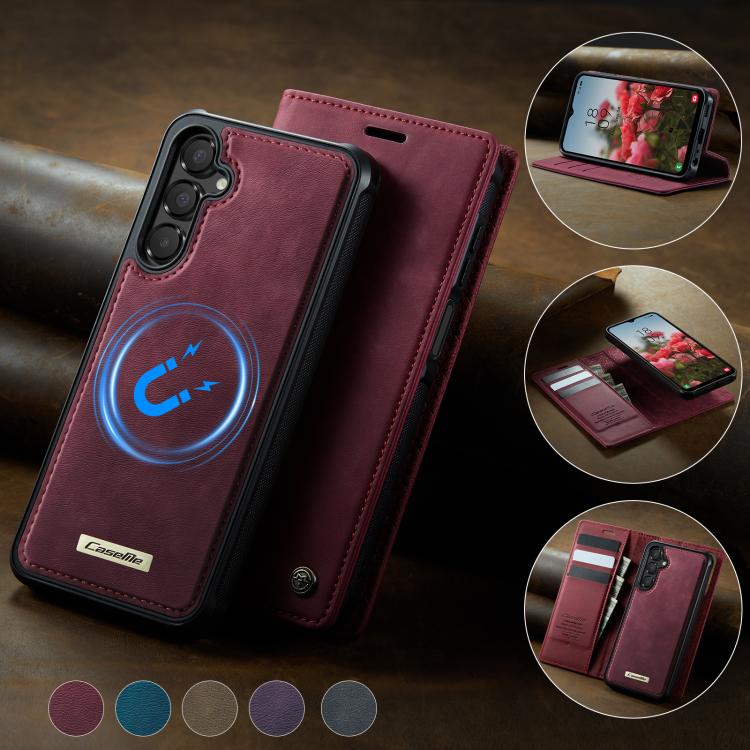 CaseMe C49 Magnetic RFID Blocking Detachable Wallet Leather Phone Case, For Samsung Galaxy A14 5G / M44, For Samsung Galaxy A55 / A35 5G, For Samsung Galaxy A13 / A04s, For Samsung Galaxy A52 / A52s