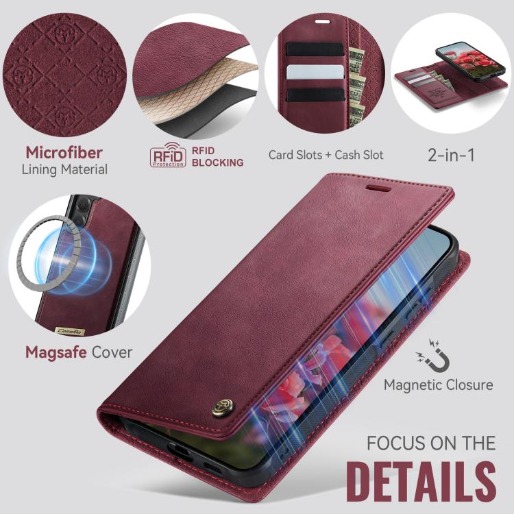 CaseMe C49 Magnetic RFID Blocking Detachable Wallet Leather Phone Case, For Samsung Galaxy S23 FE 5G, For Samsung Galaxy A54 5G, For Samsung Galaxy S23 Ultra 5G, For Samsung Galaxy S23+ 5G