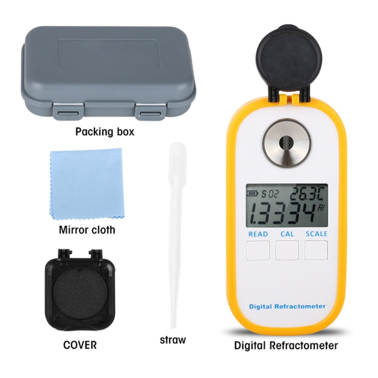 DR301 Digital Honey Refractometer Measuring Sugar Content Meter Range 090 Brix Refractometer Baume Honey Water Concentration Tool, DR301