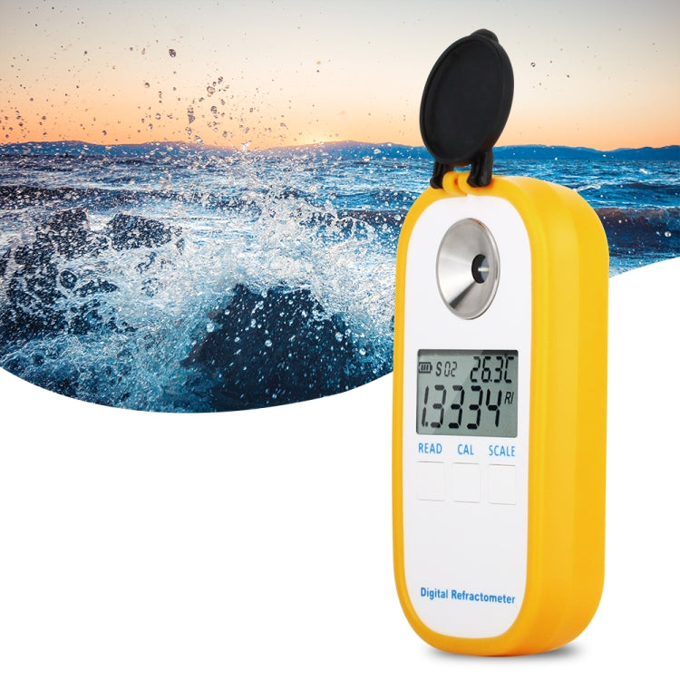 DR202 Digital Sea Water Refractometer Seawater Salinity Meter Specific Gravity Range 0―100‰ Chlorinity 0~57‰ Refractometer, DR202