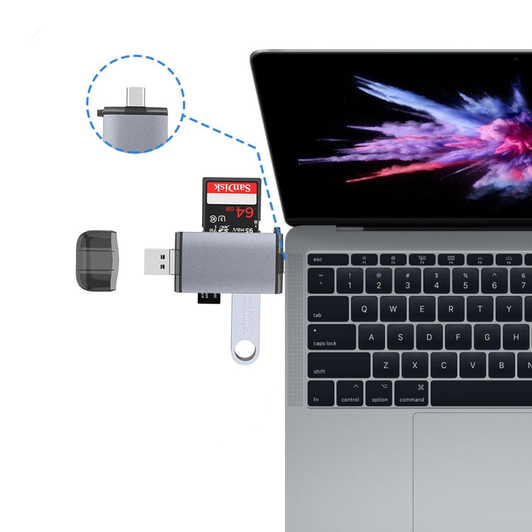 Typce-C+USB+Micro USB  OTG  Card Reader