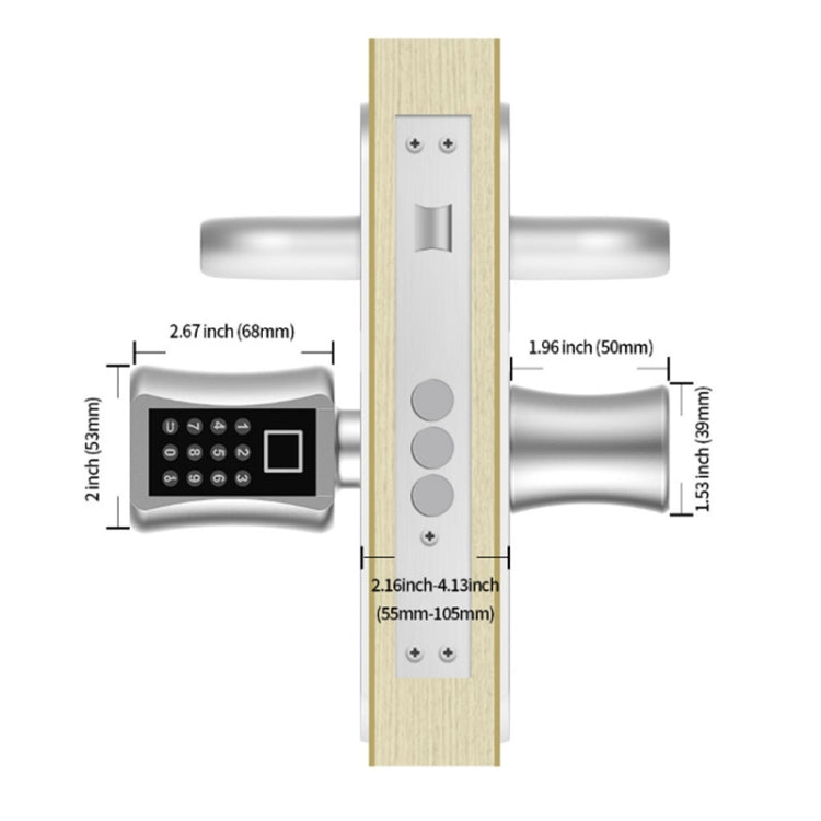 60+40mm Office Home Value Fingerprint Password Smart Lock Core Password Lock Only LockLock Home Security Door Lock, 60+40mm