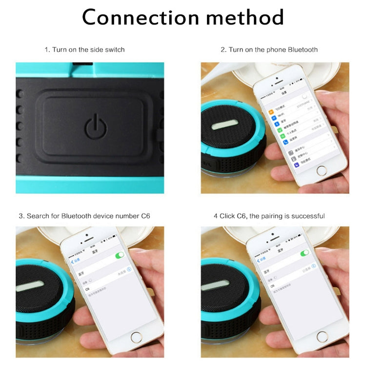 C6a Outdoor Chuck Wireless Bluetooth Car Speaker Suction Cup Speaker, Support TF Card(Green)