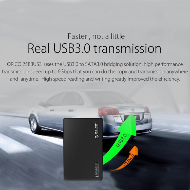 ORICO 2588US3-V1 2.5 inch USB3.0 Hard Drive Enclosure, Black