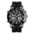 SKMEI 1538 Multi-Function Time Large Dial Steel Belt Men  Casual Sports Electronic Watch