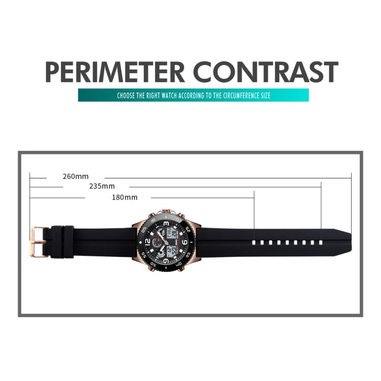 SKMEI 1538 Multi-Function Time Large Dial Steel Belt Men  Casual Sports Electronic Watch