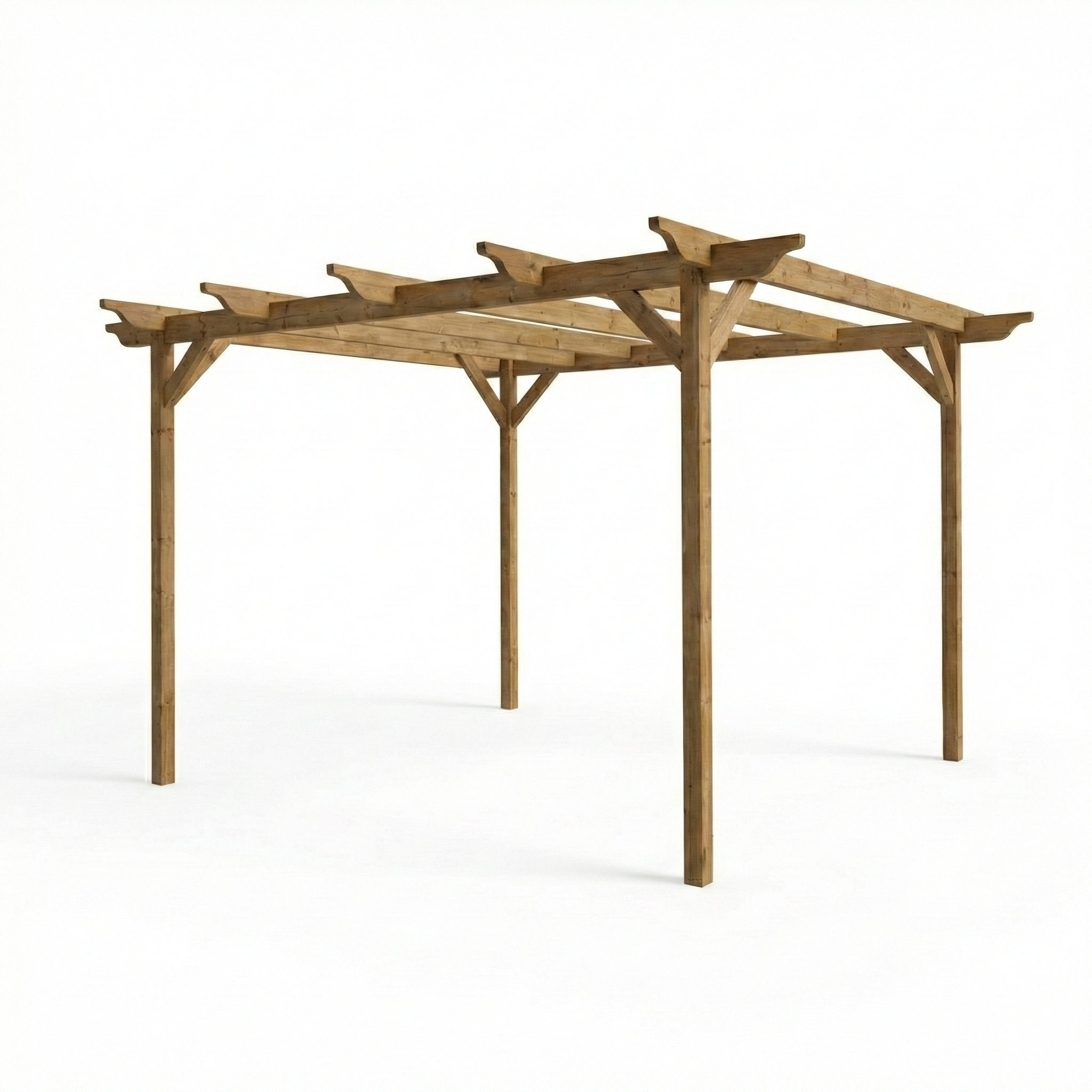 Sculpted Wooden Garden Pergola Kit
