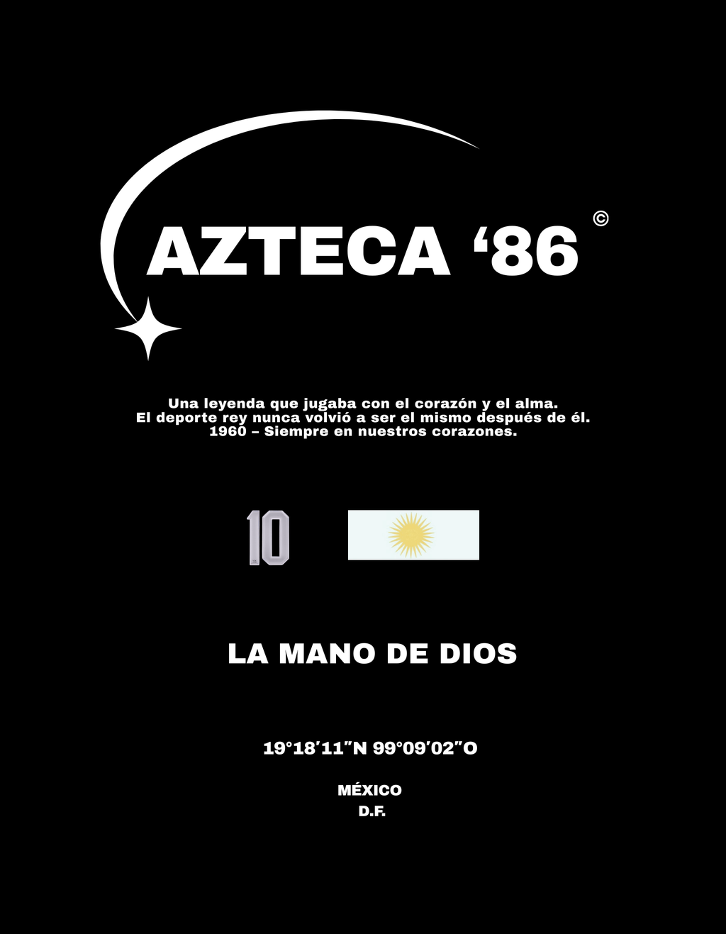 AZTECA ’86 T-Shirt - La Mano de Dios Tribute Tee