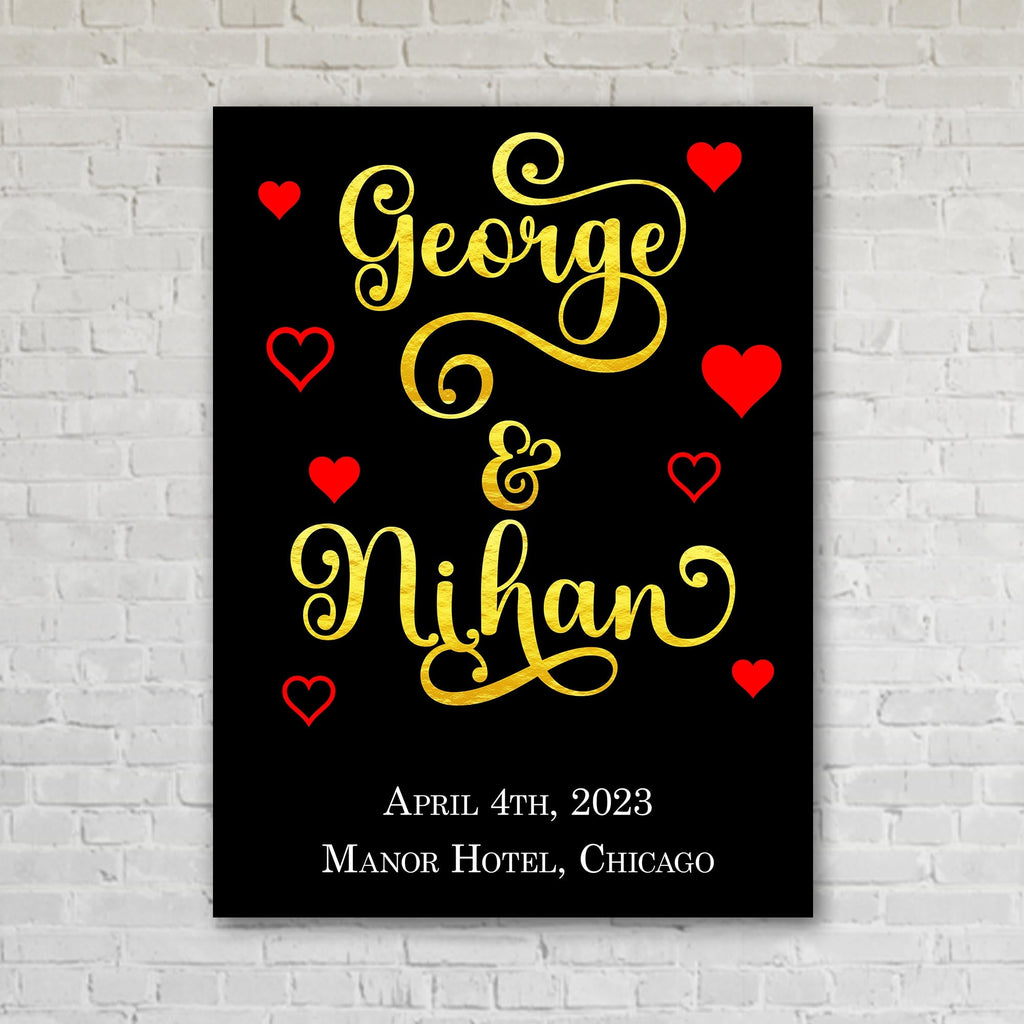 Couples Gold Text Custom Artwork