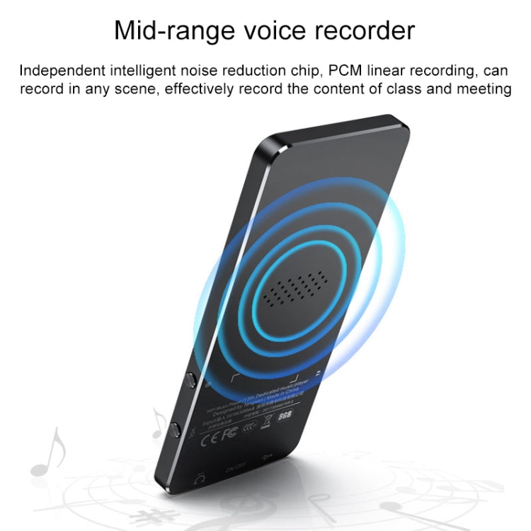 X2 16GB 1.8 inch Touch Screen Metal Bluetooth MP3 MP4 Hifi Sound Music Player (Black)