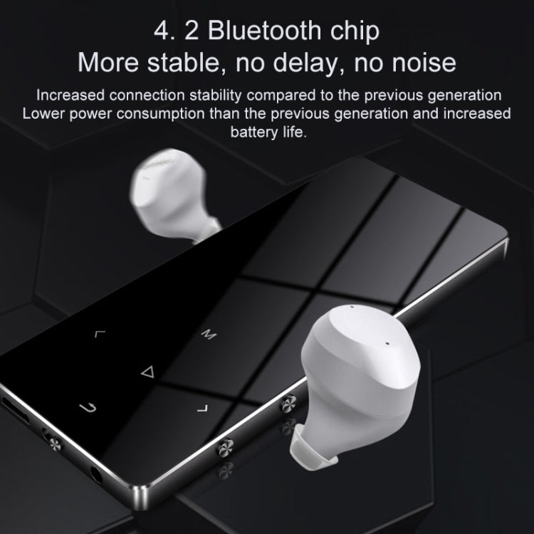 X2 16GB 1.8 inch Touch Screen Metal Bluetooth MP3 MP4 Hifi Sound Music Player (Black)
