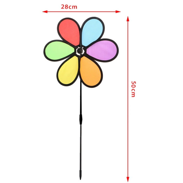 Outdoor Cloth Black Side Six Color Windmill Children Toys Garden Decoration, Six Color Windmill
