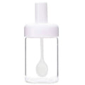 Kitchenware Seasoning Jar Spoon Cover Integrated Sealing Moisture-proof Cruet, White