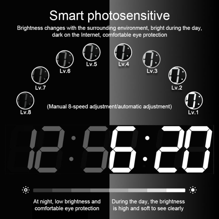 Multifunctional LED Wall Clock Creative Digital Clock, Hollow Remote Control, Sealed Box Remote Control