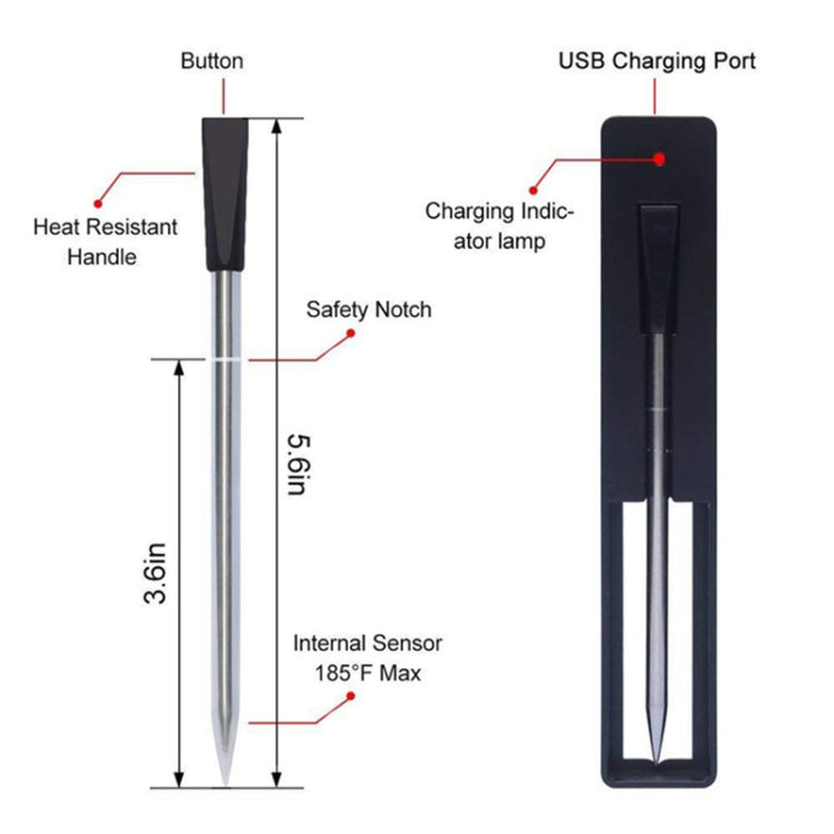 BBQ Kitchen Wireless Bluetooth Smart Food Oven Thermometer, Food Temperature Range: 0-100 degree