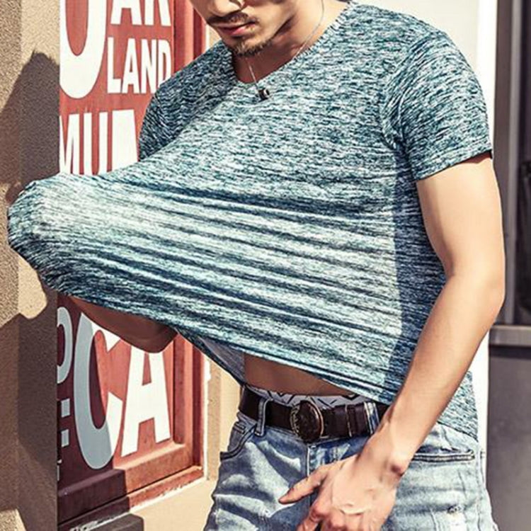 Tops Tees Casual Short Sleeve Pure T-shirts Clothes for Men, Size:M(Black)