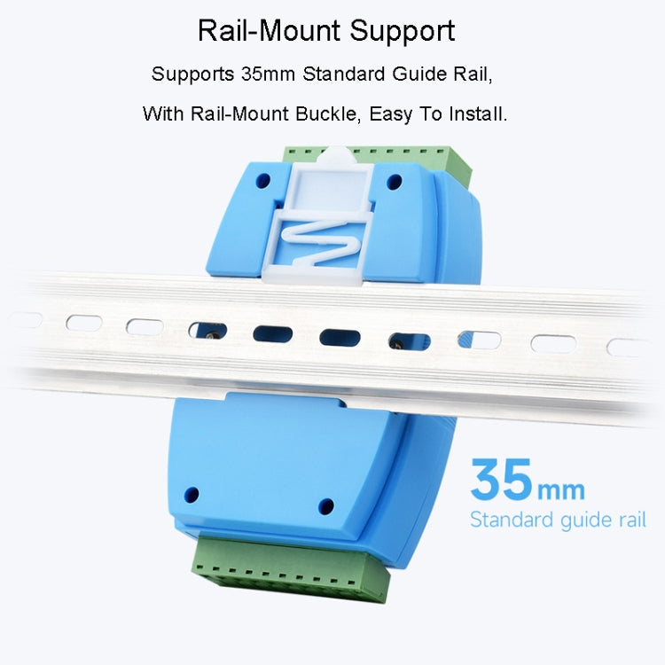 Waveshare RS485-HUB-8P Industrial-grade Isolated 8-ch RS485 Hub, Rail-mount Support, Wide Baud Rate Range