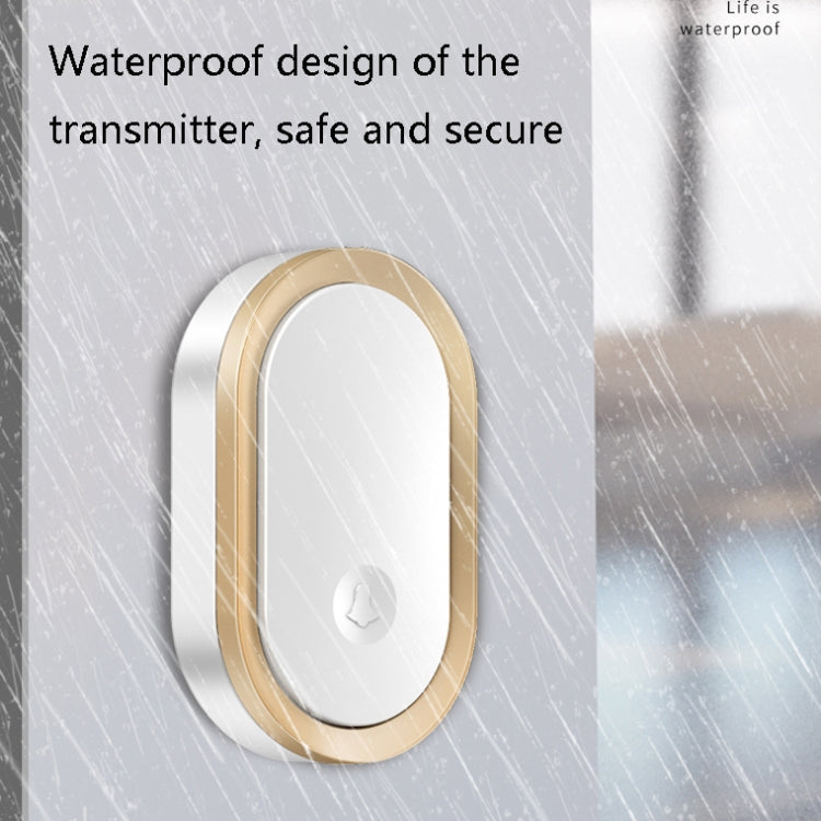 CACAZI A99 Home Smart Remote Control Doorbell Elderly Pager, Style:UK Plug(Black Gold)
