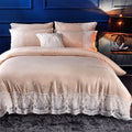 Silk Four-Piece Sheets Bed Sheet Double Nude Sleeping Quilt Cover Ice Silk Bedding, 2.0M Bed