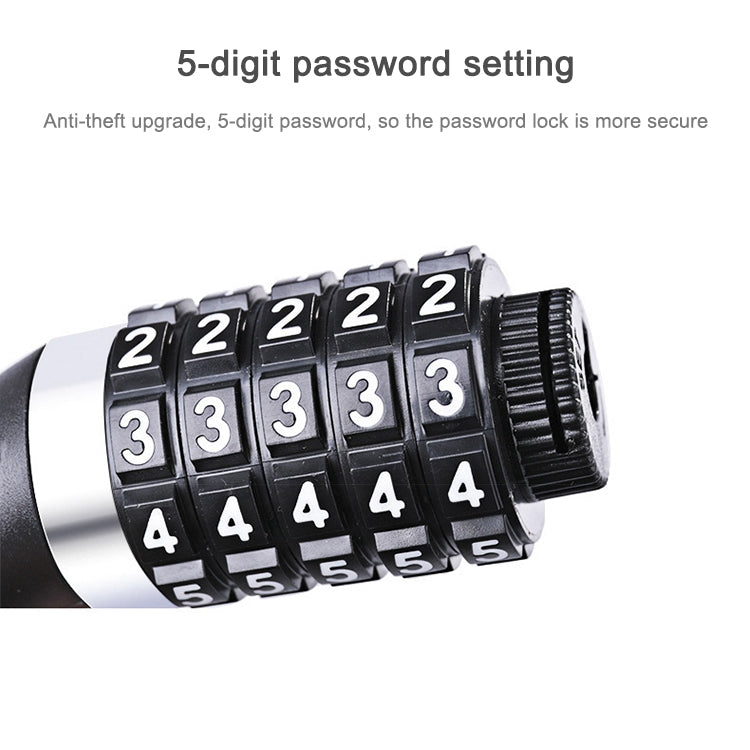 WHEEL UP Bicycle Lock Anti-theft Mountain Bike Password Lock Steel Cable Lock Bicycle Riding Accessories Universal, Style:Password type(1.8 meters)