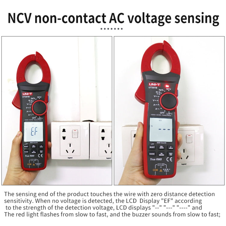 1000A 42mm Jaw Size Digital Clamp Meter AC DC Voltage Detector, UT205E 1000A, UT208B 1000A