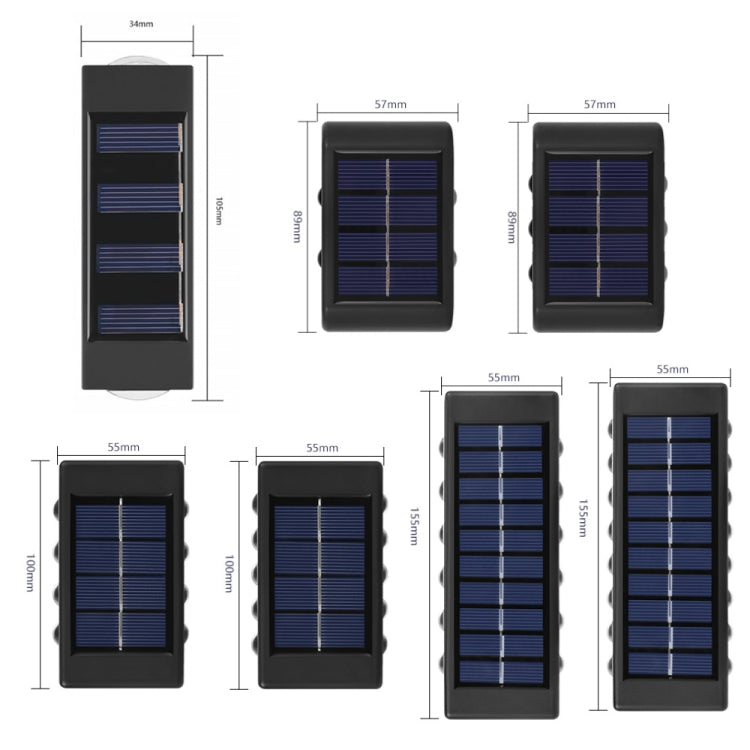 6LED NiMH Solar Wall Lamp Outdoor Waterproof Up And Down Double-headed Spotlights(Warm Light)