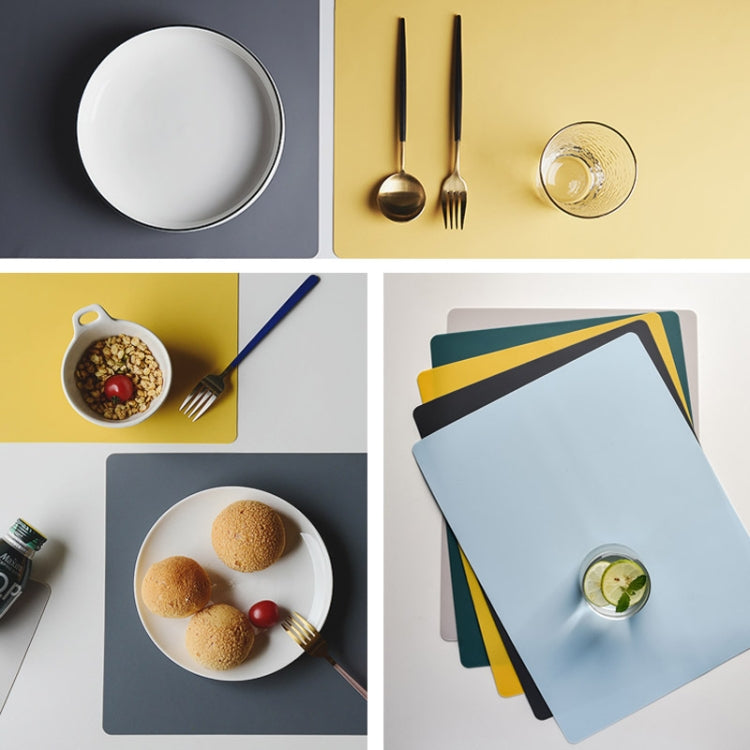 Nordic Style Food Grade Silicone Pad Tableware Environmental Insulation Pad Placemat, Green, Orange, Beige, Sky Blue, Dark Gray