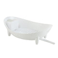 Tableware Storage Drain Dish Rack Multi-function Kitchen Utensil Rack, White, Gray