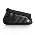 Rhinowalk Bicycle Front Tube Bag Waterproof Mobile Phone Touch Screen Multi-function Bicycle Handlebar Bag, Carbon Fiber Black, Matt Black