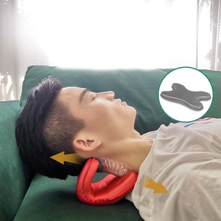 Cervical Spine Pillow Stretching Massager Orthosis Portable Neck Pillow(Red)