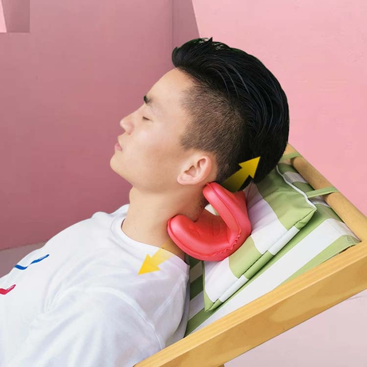 Cervical Spine Pillow Stretching Massager Orthosis Portable Neck Pillow(Red)