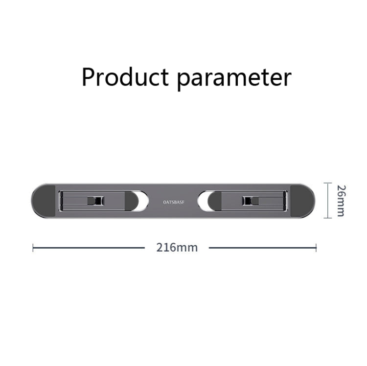 Oatsbasf Portable Storage Foldable Notebook Computer Bracket Heightening Fan Heater(Gray)
