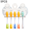 5 PCS Cute Smiley Suction Cup Hanging Toothbrush Holder Plastic Small Person Teeth Holder, Cute Smiley Suction Toothbrush Holder