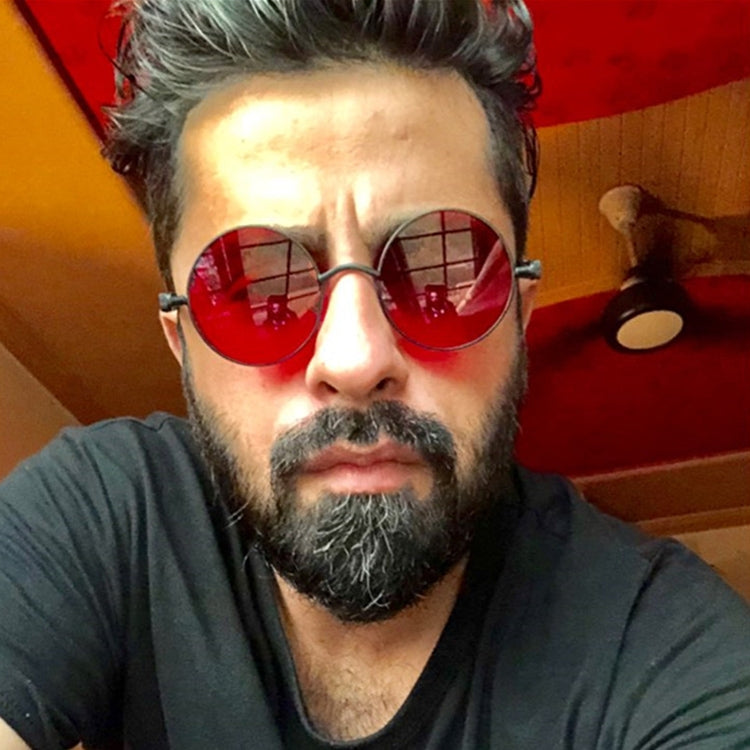 Metal Round Frame Steampunk Retro Sunglasses for Men Women(13)