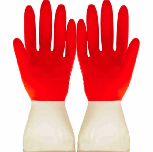 1 Pair Household Two-color Washing Gloves Housework Cleaning Laundry Dishwashing Latex Gloves, S, M, L, XL
