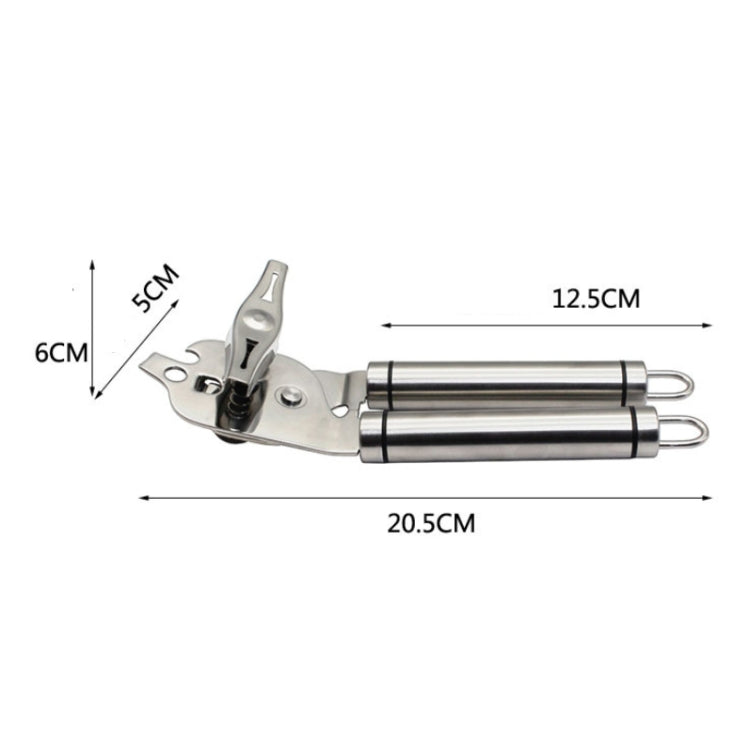 3 in 1 Thickened 304 Stainless Steel Manual Powerful Multifunctional Bottle Opener, Silver + Black Stripe