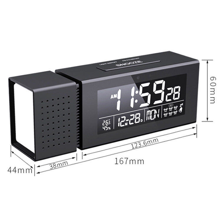 TS-P30 Multifunctional Night Light Alarm Digital Clock with FM Radio & Temperature / Humidity Display & IR Sensor Function, White, Green, Blue, Black, Pink