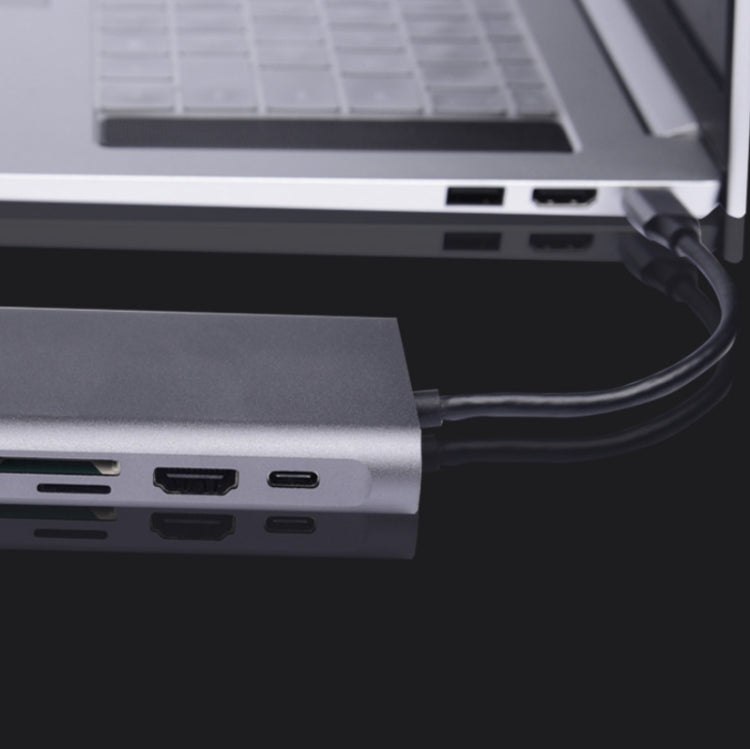 10 in 1 Type-C Multi-Function Docking Station PD Fast Charging HUB, 10 in 1