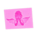 2 PCS Angel Shape Fondant Cake Silicone Mold Aroma Soft Clay Clay Gypsum Plastic Decoration, Angel Shape