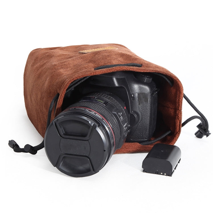 S.C.COTTON Liner Shockproof Digital Protection Portable SLR Lens Bag Micro Single Camera Bag, Round Black M, Round Khaki S, Round Blue S, Round Gray S, Round Brown S, Round Black S