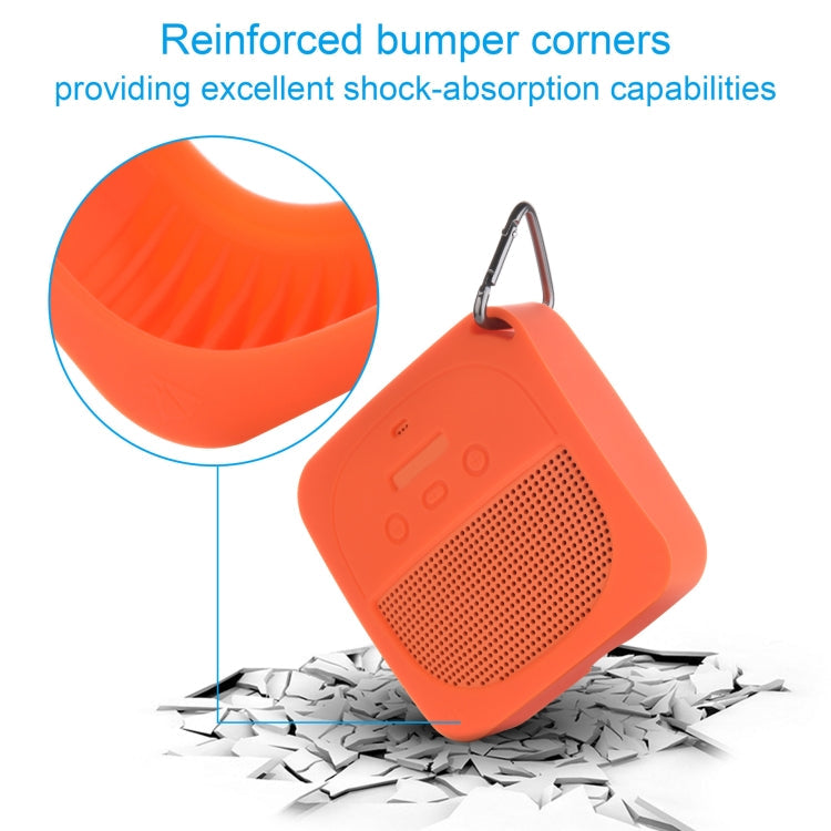 Anti-Drop Silicone Audio Storage Protective Cover For Bose Soundlink Micro, Silicone case  Orange, Silicone case  Dark Gray