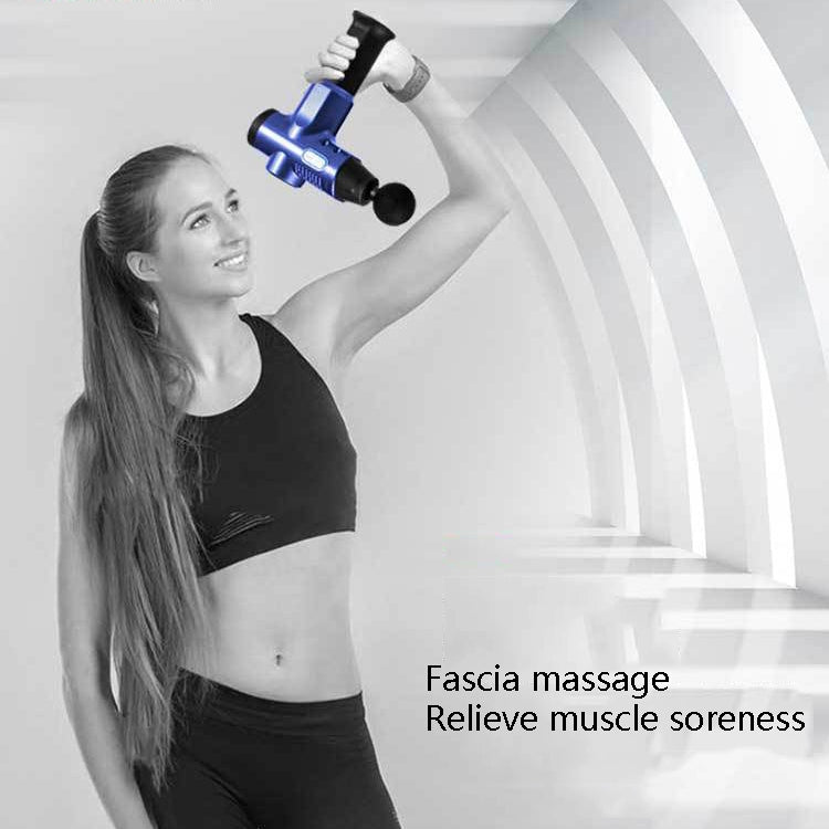 Hishell WK-2020 Electric Massage Gun Muscle Relaxation Charging Massager Portable Fitness Equipment Fascia Gun, Silver, Red, Blue
