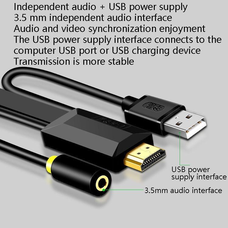 3m JH HV10 1080P HDMI to VGA Cable Projector TV Box Computer Notebook Industrial Display Adapter Cable