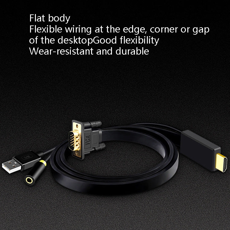 10m JH HV10 1080P HDMI to VGA Cable Projector TV Box Computer Notebook Industrial Display Adapter Cable