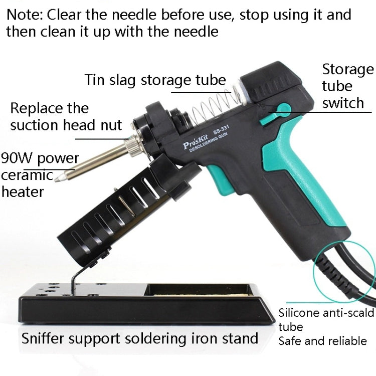 ProsKit SS-331H Electric Heat Tin Suction Device Fully Automatic Suction Pump Desoldering Machine