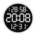 6620 12 Inch LED Simple Wall Clock Living Room Round Silent Digital Temperature And Humidity Electronic Clock, White Frame EU Plug, Black Frame EU Plug, White Frame US Plug, Black Frame US Plug